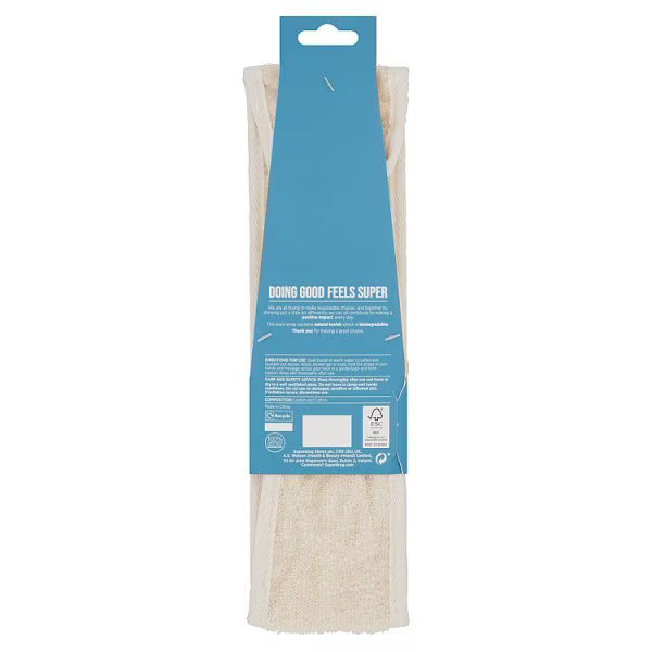 Superdrug loofah back strap for bathroom cleansing routines (British brand)