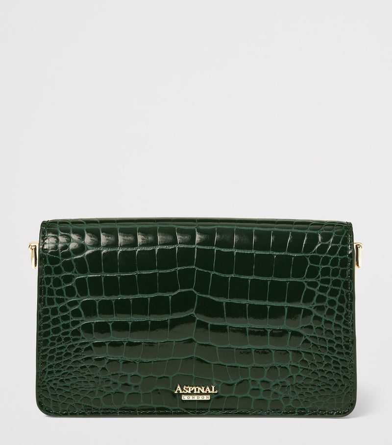 Aspinal of London Eliza croc-embossed clutch bag (British brand)