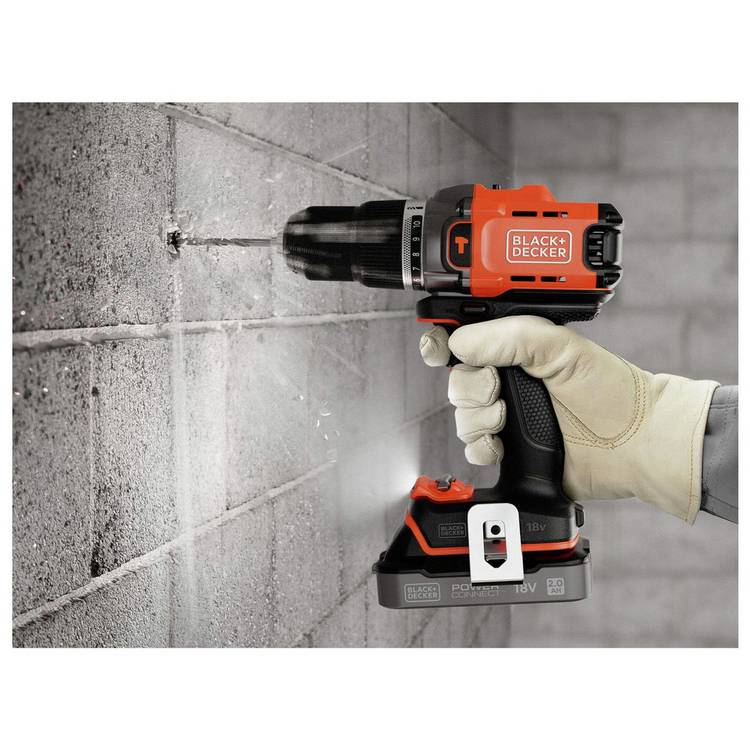 Black+Decker 18V cordless hammer drill, imported from the UK