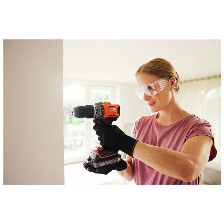 Black+Decker 18V cordless hammer drill, imported from the UK
