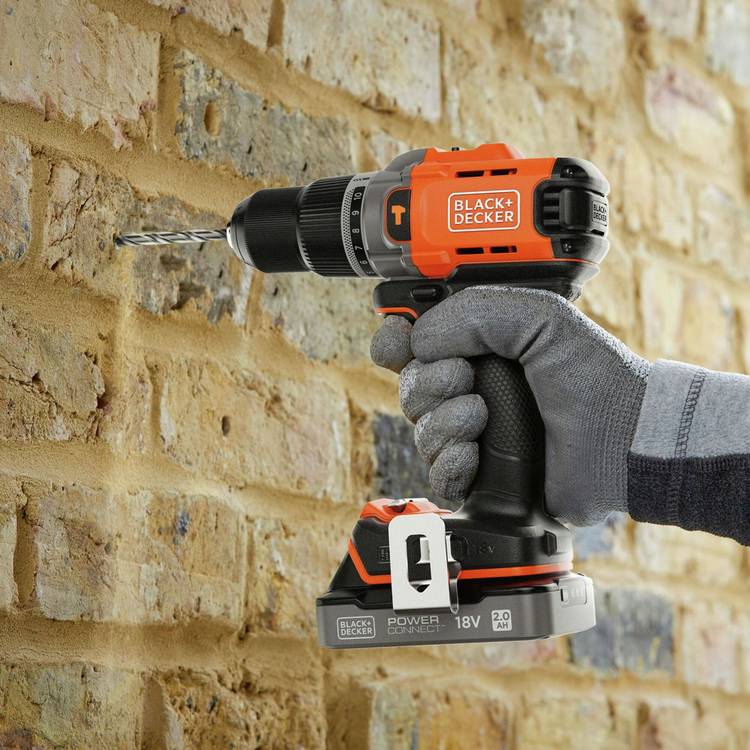 Black+Decker 18V cordless hammer drill, imported from the UK