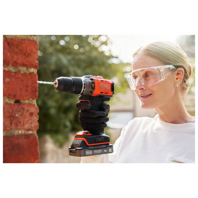 Black+Decker 18V cordless hammer drill, imported from the UK