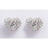Revere 9ct gold crystal heart stud earrings 7.5mm (British brand)