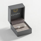 Revere 9ct gold crystal heart stud earrings 7.5mm (British brand)