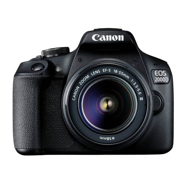 Canon EOS 2000D DSLR camera lens starter kit - British product