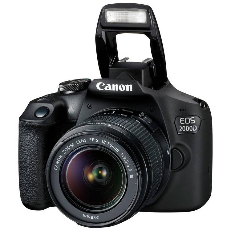 Canon EOS 2000D DSLR camera lens starter kit - British product