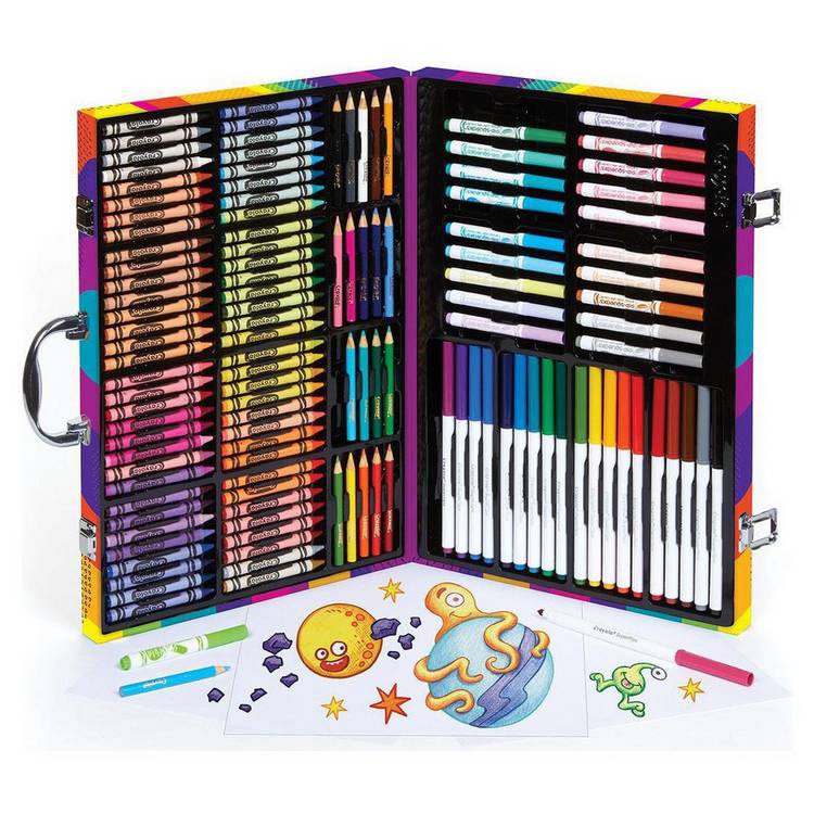 Crayola Inspirational Art Case with crayons and markers, imported from the UK