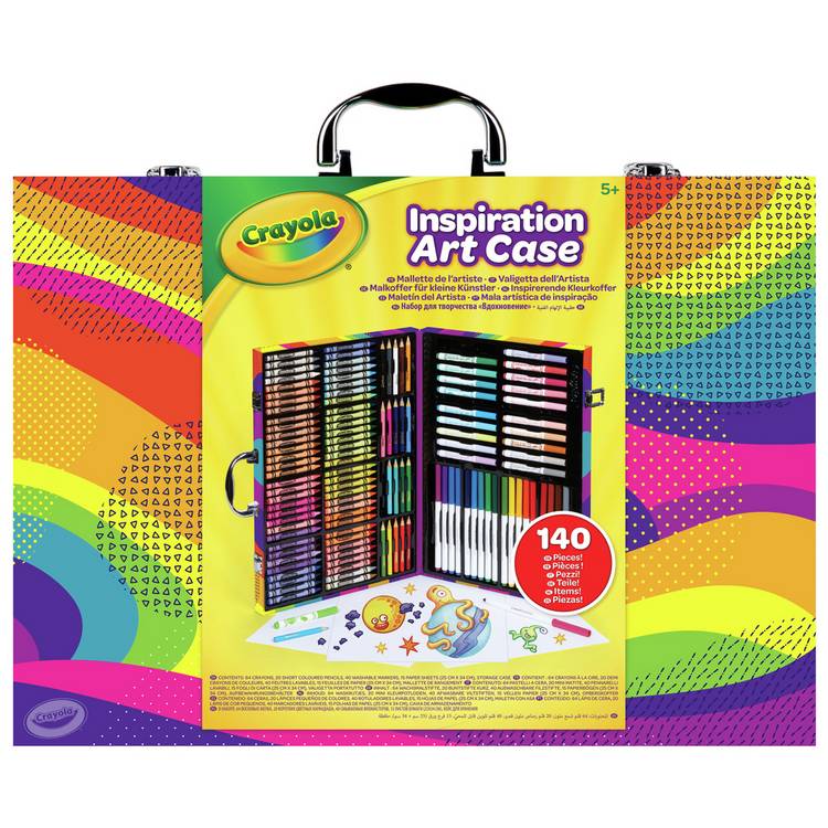 Crayola Inspirational Art Case with crayons and markers, imported from the UK