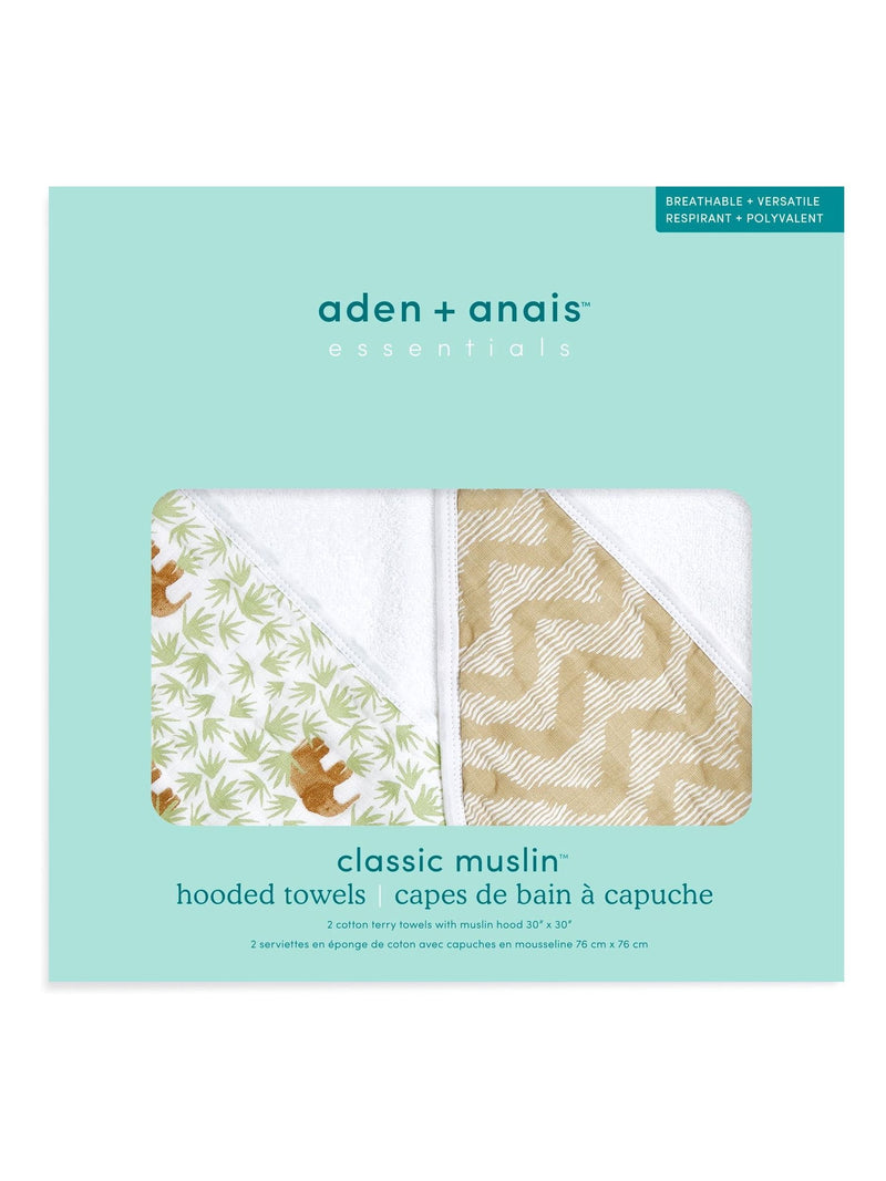 aden + anais 100% cotton hooded towel 2 pack - British product