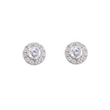 Argos Revere 9ct White Gold Cubic Zirconia Halo Stud Earrings- Buy online at McGrocer
