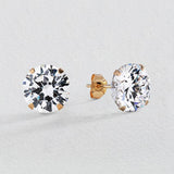 Argos Revere 9ct Yellow Gold Round Cubic Zirconia Stud Earrings- Buy online at McGrocer