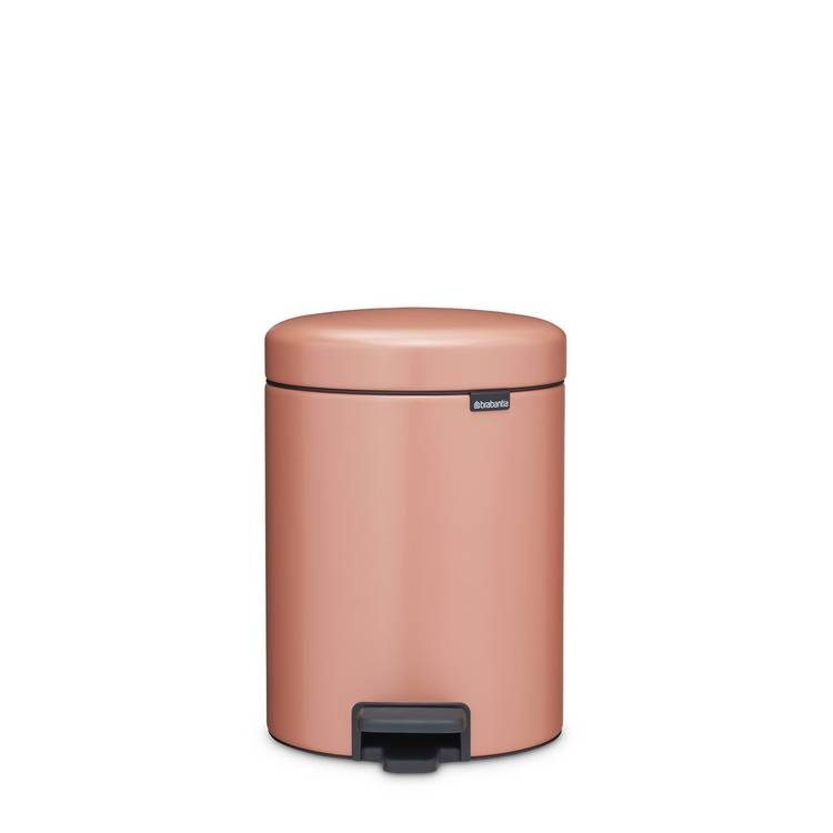 Brabantia NewIcon 5 litre pedal bin warm copper - British product