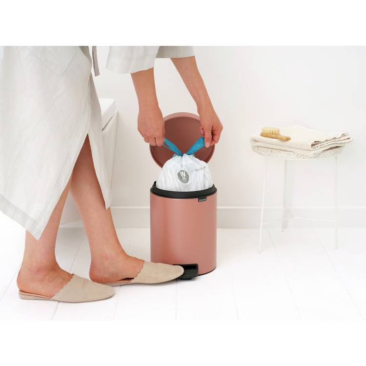Brabantia NewIcon 5 litre pedal bin warm copper - British product