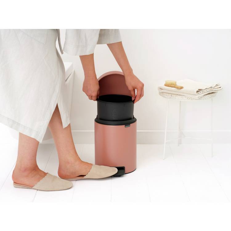 Brabantia NewIcon 5 litre pedal bin warm copper - British product