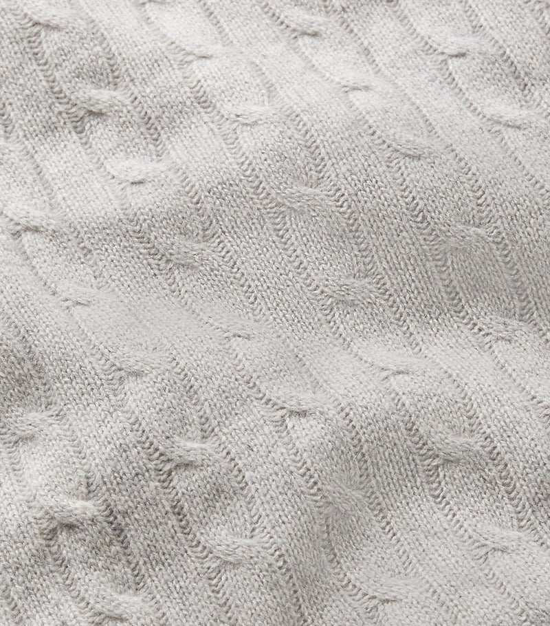 Ralph Lauren cashmere cable-knit throw 60cm x 60cm, imported from the UK