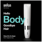 Braun Body Mini Trimmer BS1000 compact grooming tool, UK version