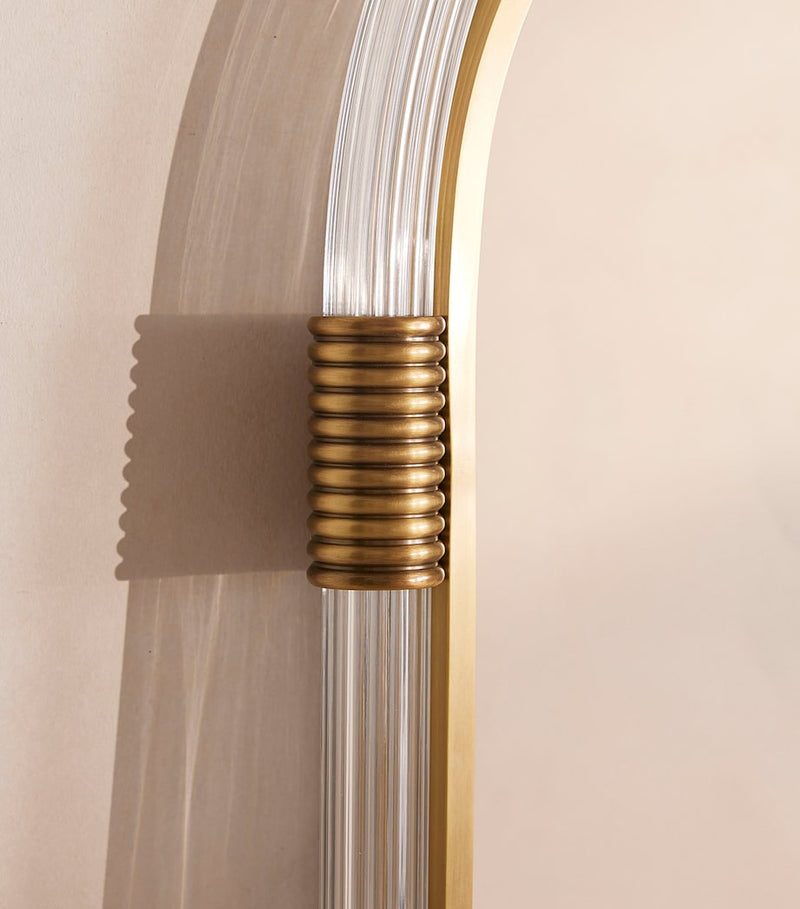 Soho Home Gina wall mirror with ribbed lucite frame, UK version