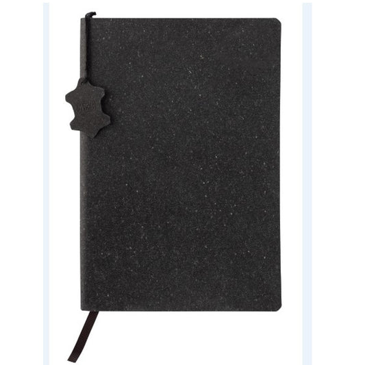 Sainsbury's Home Recycled Leather Notebook Medium Black GOODS Sainsburys   