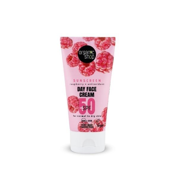 Organic Shop SPF50 Day Face Cream 50ml, imported from the UK