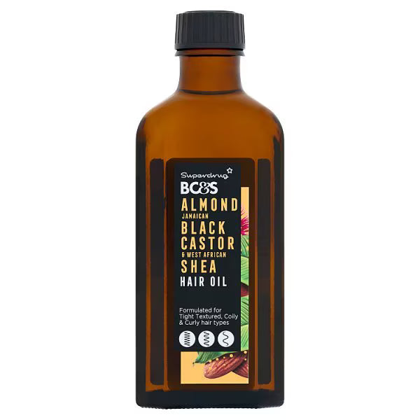 Superdrug Almond Hair Oil with Black Castor 100ml (British brand)