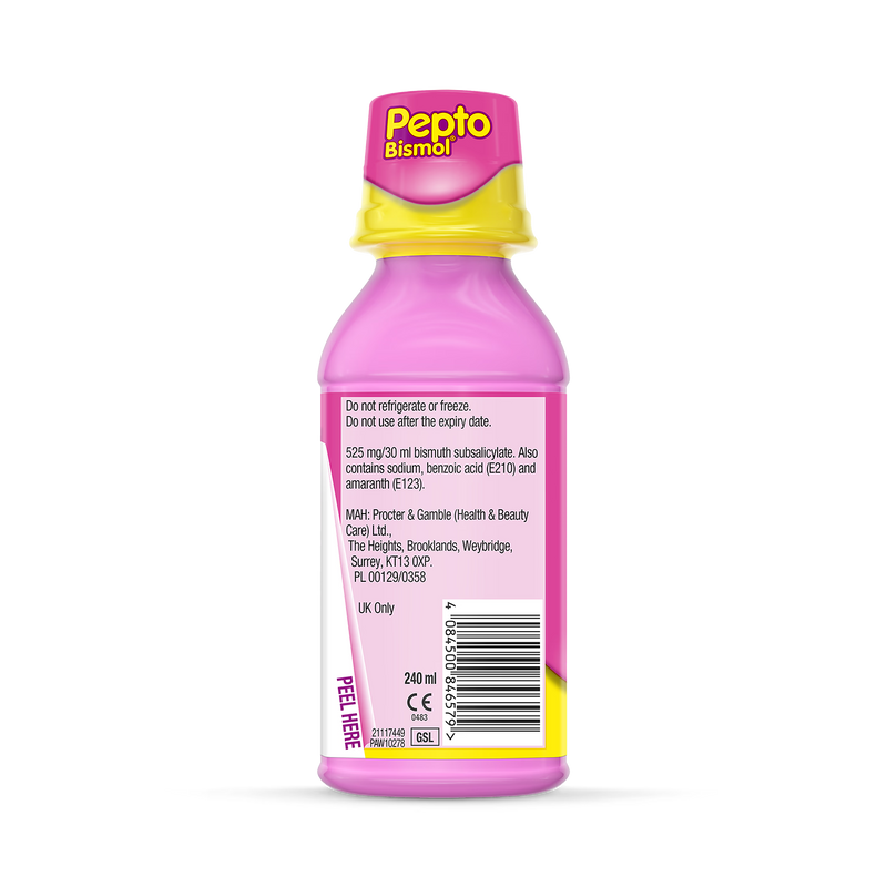 Pepto-Bismol oral suspension 17.5 mg/ml 240ml, imported from the UK