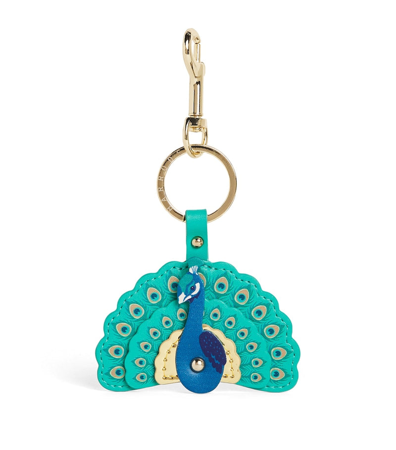 Harrods leather peacock keyring, UK version
