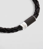 Tateossian braided leather bracelet carbon fibre clasp - British product