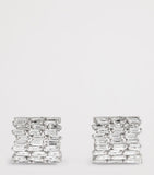 Suzanne Kalan white gold diamond three-row hoop earrings - British product