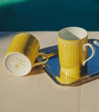 Christofle porcelain Malmaison Riviera mug, imported from the UK