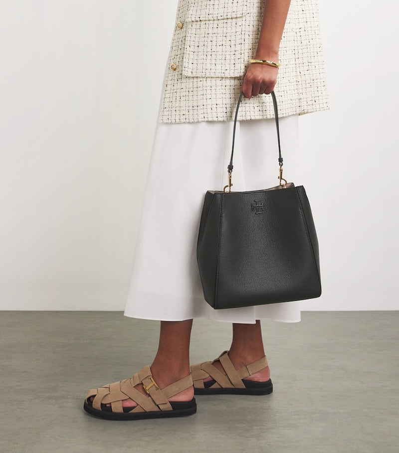 Tory Burch small leather McGraw bucket bag (British brand)