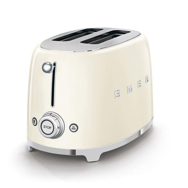 Smeg cream stovetop kettle and toaster set, UK version