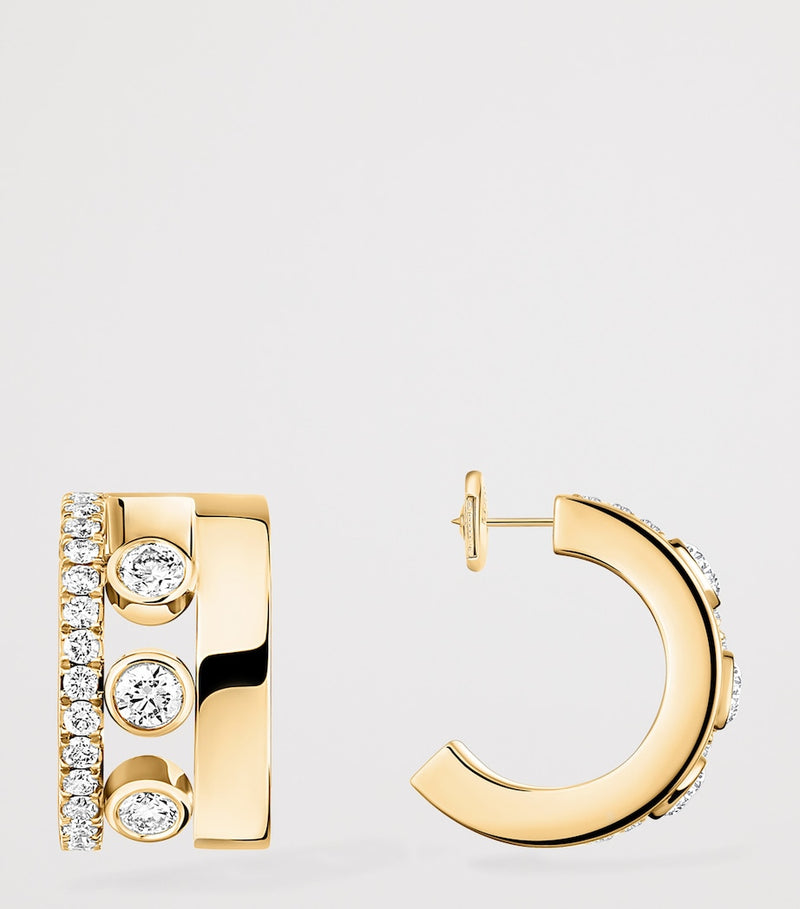 Messika Move Romane yellow gold diamond hoop earrings 0.27ct (British brand)