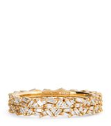 Harrods Suzanne Kalan Yellow Gold and Diamond Tech Ring Jackets Size 8.5- Buy online at McGrocer