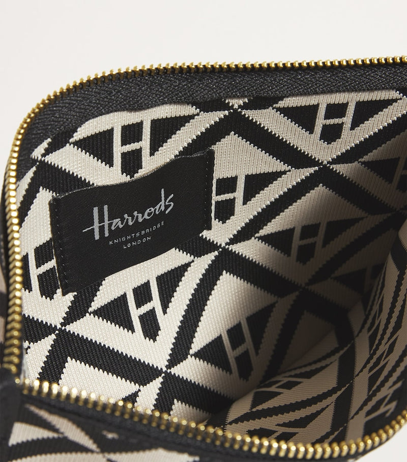 Harrods Geometric Pouch monochrome jacquard wristlet, UK version