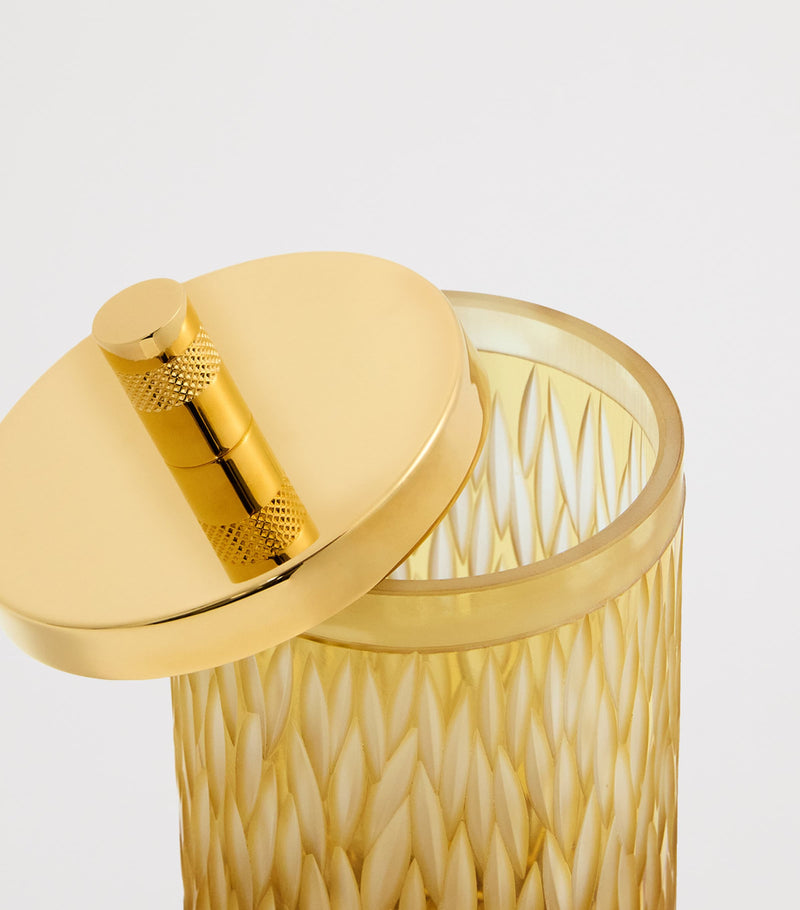 Zodiac Crystal Amber Cotton Wool Jar (British brand)