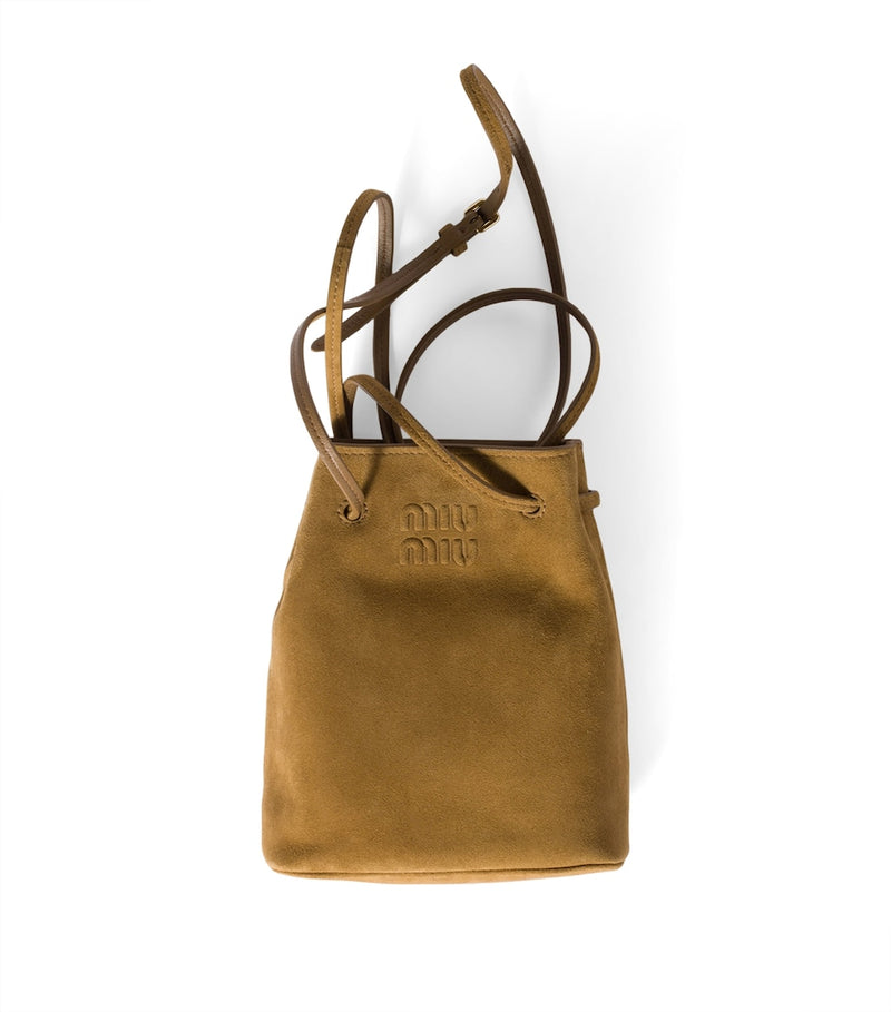 Miu Miu suede logo pouch olive tone, UK version