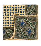 Dunhill mulberry silk printed pocket square 30cm, UK version
