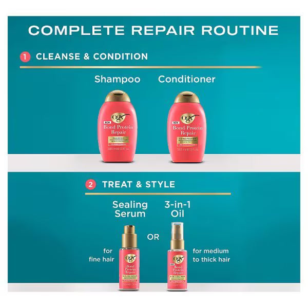 OGX Bond Protein Repair Hair Mask 1-Minute Treatment 200ml, imported from the UK