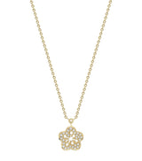 Harrods Boodles Mini Yellow Gold and Diamond Blossom Pendant Necklace- Buy online at McGrocer