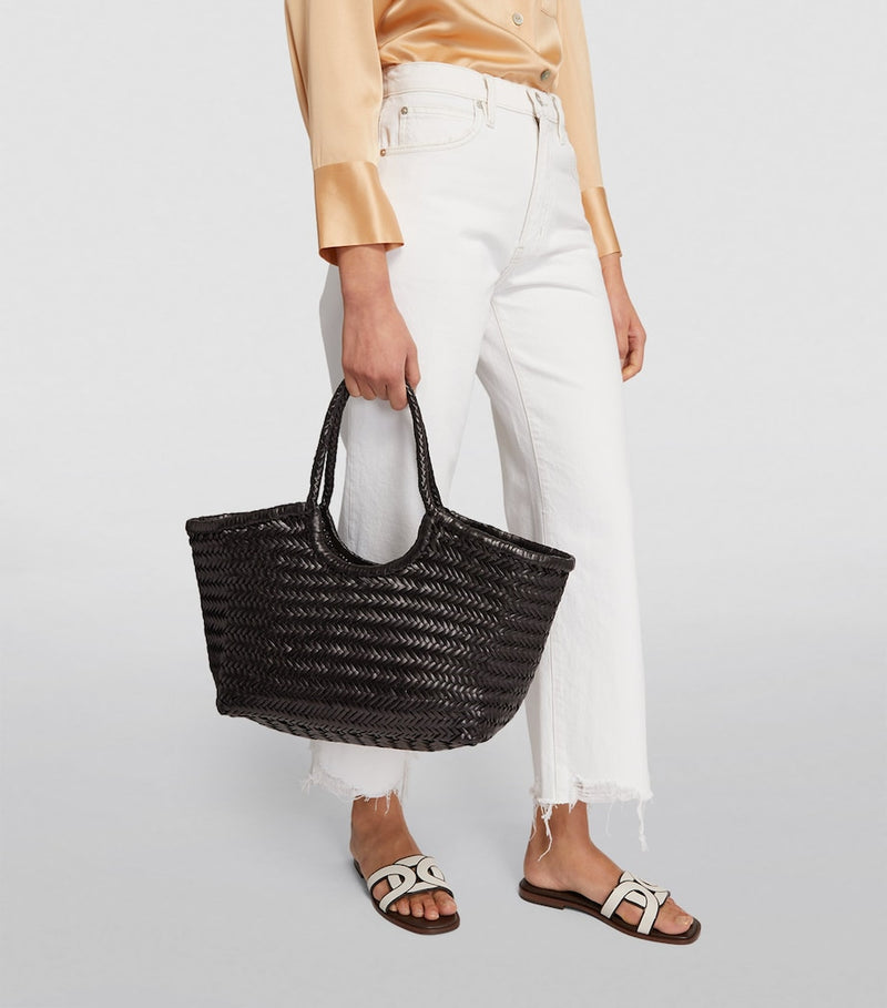 Dragon Diffusion large leather woven Nantucket tote bag (British brand)