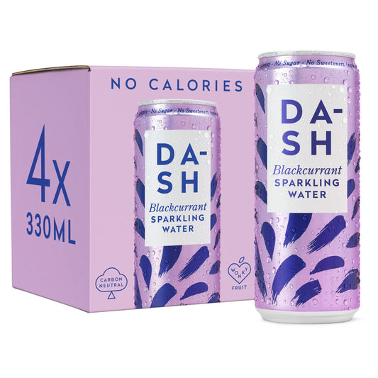 Dash Blackcurrant Infused Sparkling Water 4x330ml GOODS Sainsburys   