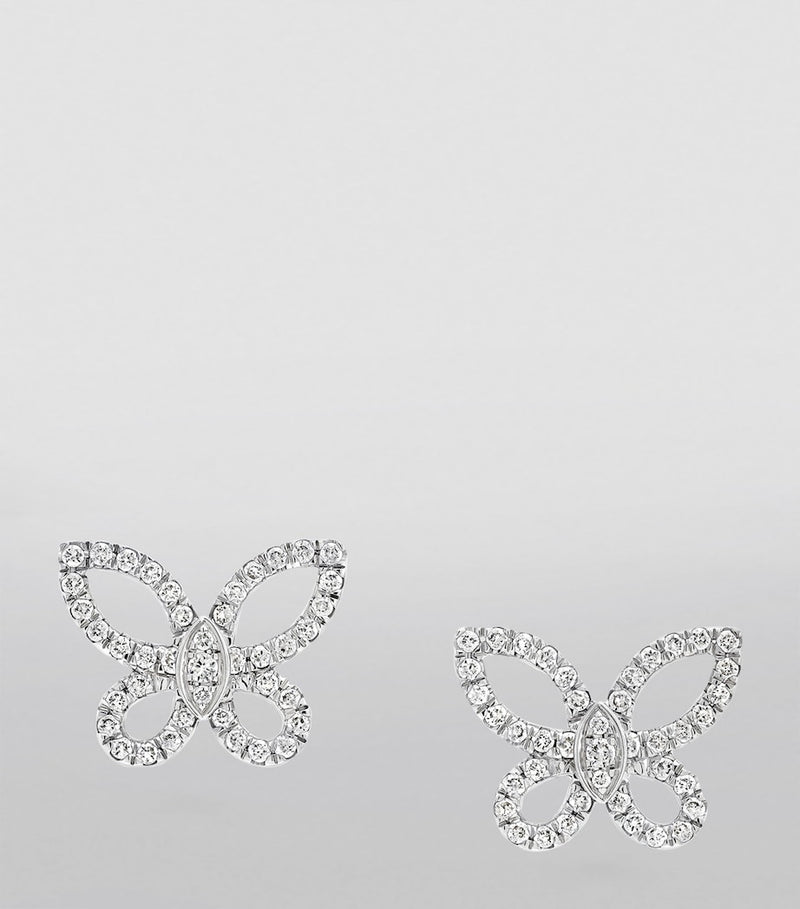 Graff butterfly diamond earrings 18kt white gold, imported from the UK