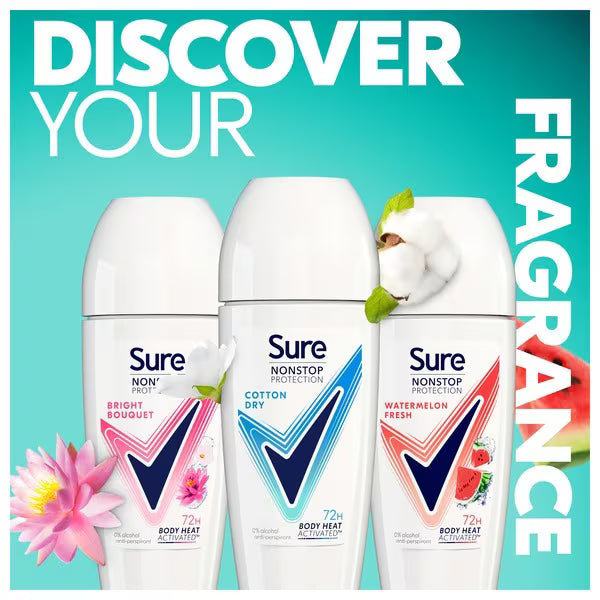 Sure Anti-Perspirant Bright Bouquet Roll On 50ml (British brand)