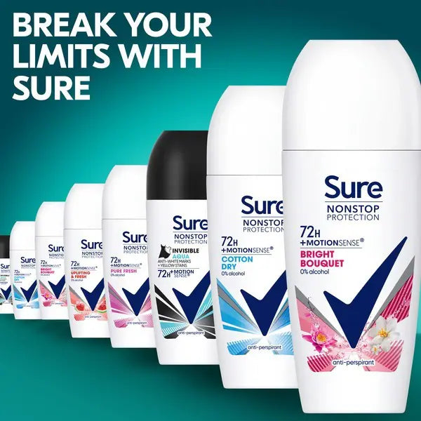 Sure Anti-Perspirant Bright Bouquet Roll On 50ml (British brand)