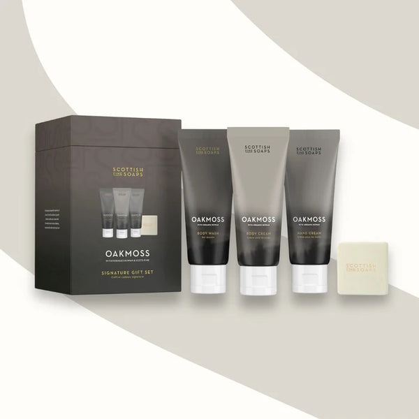 Scottish Fine Soaps oakmoss body care gift set (British brand)