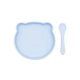 Ensemble assiette à ventouse en silicone et cuillère BLW Essentials Ours Accessoires de sevrage pour bébé