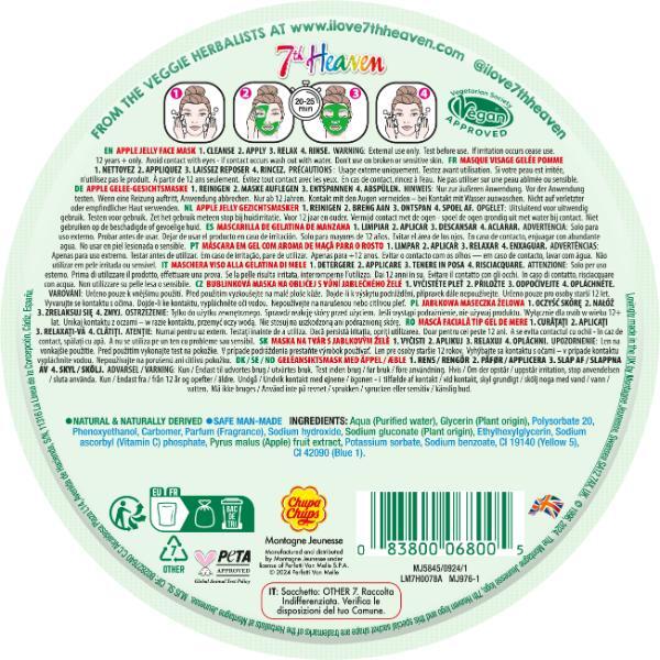 7th Heaven Chupa Chups Apple Jelly Face Mask - British product