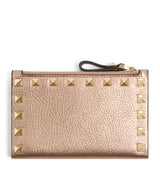 Harrods Valentino Garavani Calfskin Rockstud-Detail Card Holder H9 x W14 x D2 cm- Buy online at McGrocer