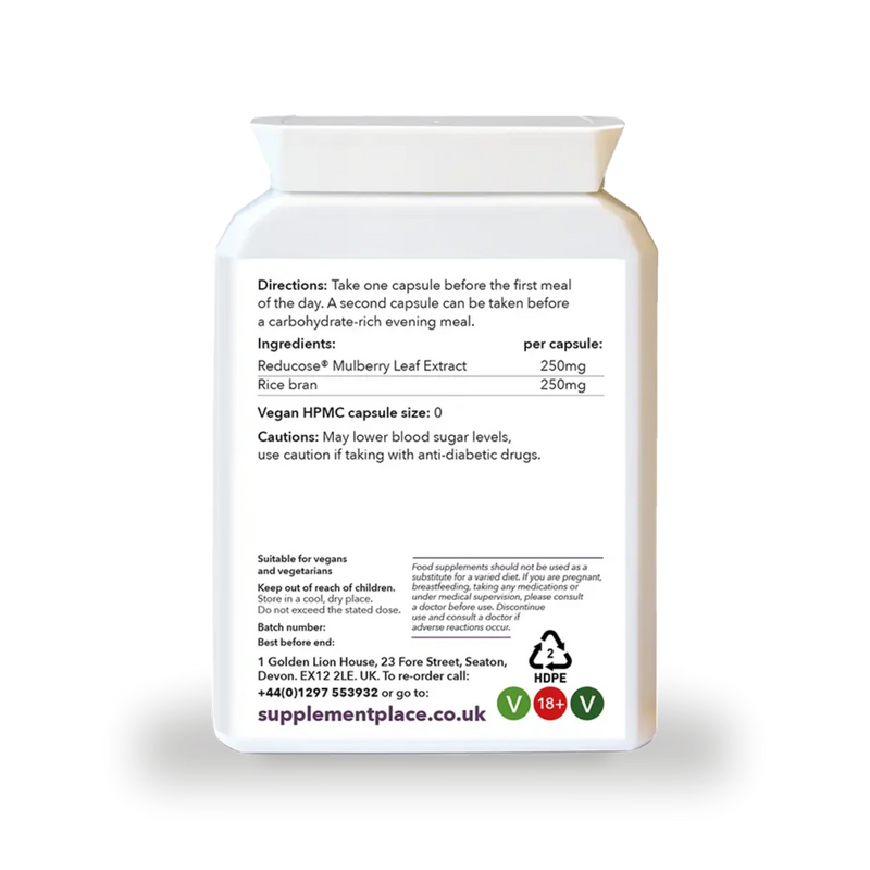 Supplement Place Reducose Mulberry Leaf Extract 250mg 60 capsules (British brand)