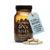 Holland & Barrett Grass & Co. RELAX Maitake Mushrooms with Ashwagandha + Magnesium 60 Vegan Capsules- Buy online at McGrocer